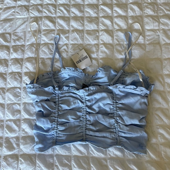 Forever 21 Light Blue Ruched Crop Camisole - Picture 5 of 6